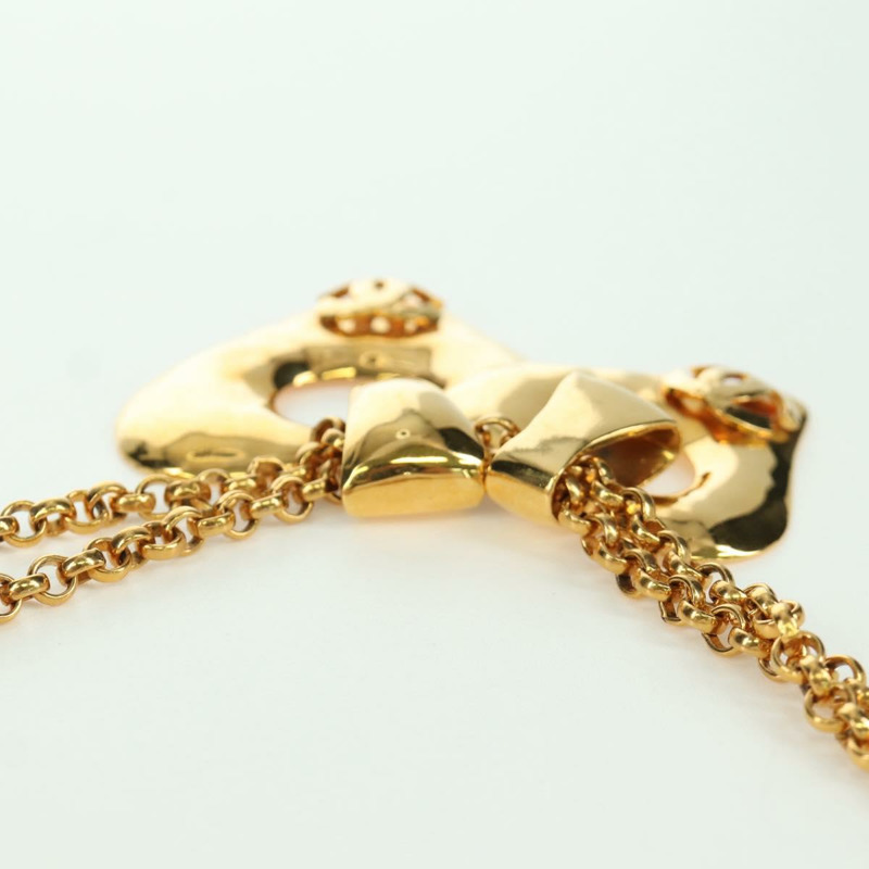 【日本直送】香奈兒心型項鍊 金屬金 CC Auth YKZ408M-15