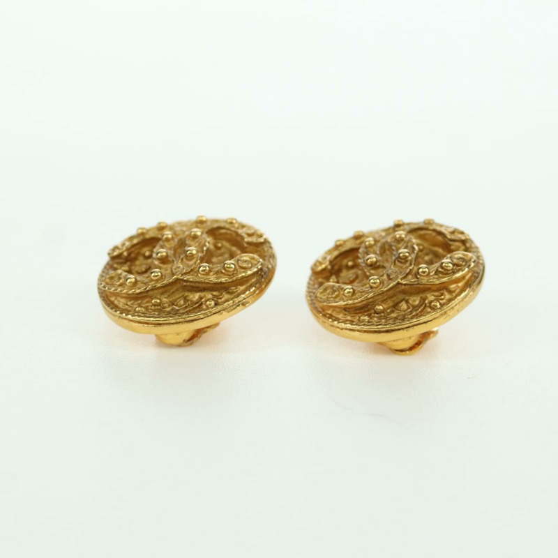 【日本直送】香奈兒 (CHANEL) 耳環，金屬金色，雙C標誌，正品 YKZ406M-5