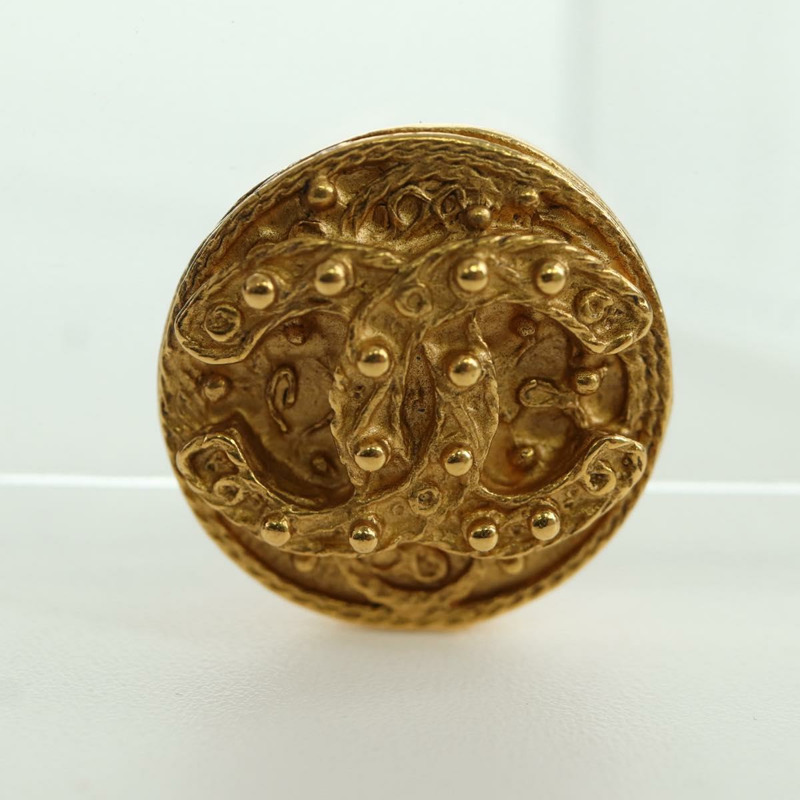 【日本直送】香奈兒 (CHANEL) 耳環，金屬金色，雙C標誌，正品 YKZ406M-7