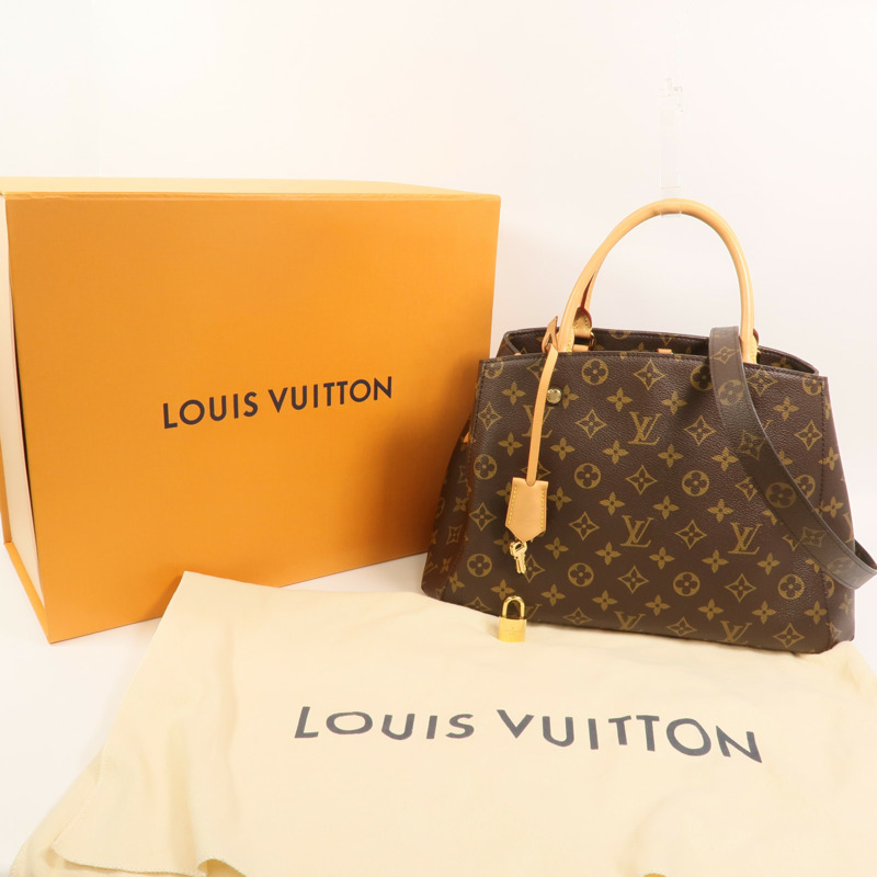 LOUIS VUITTON Monogram Montaigne MM手挽肩背兩用袋-10