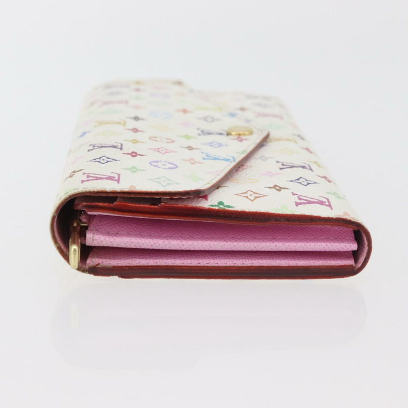 【日本直送】路易威登 (LOUIS VUITTON) 多色 Portefeuille Sarah 皮夾 白色 M93532 LV Auth 171205A-3