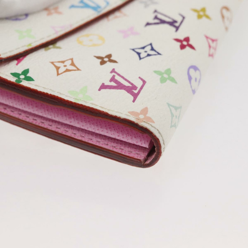 【日本直送】路易威登 (LOUIS VUITTON) 多色 Portefeuille Sarah 皮夾 白色 M93532 LV Auth 171205A-6
