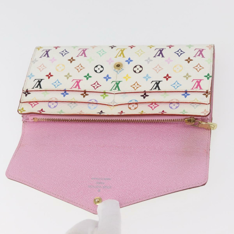 【日本直送】路易威登 (LOUIS VUITTON) 多色 Portefeuille Sarah 皮夾 白色 M93532 LV Auth 171205A-7