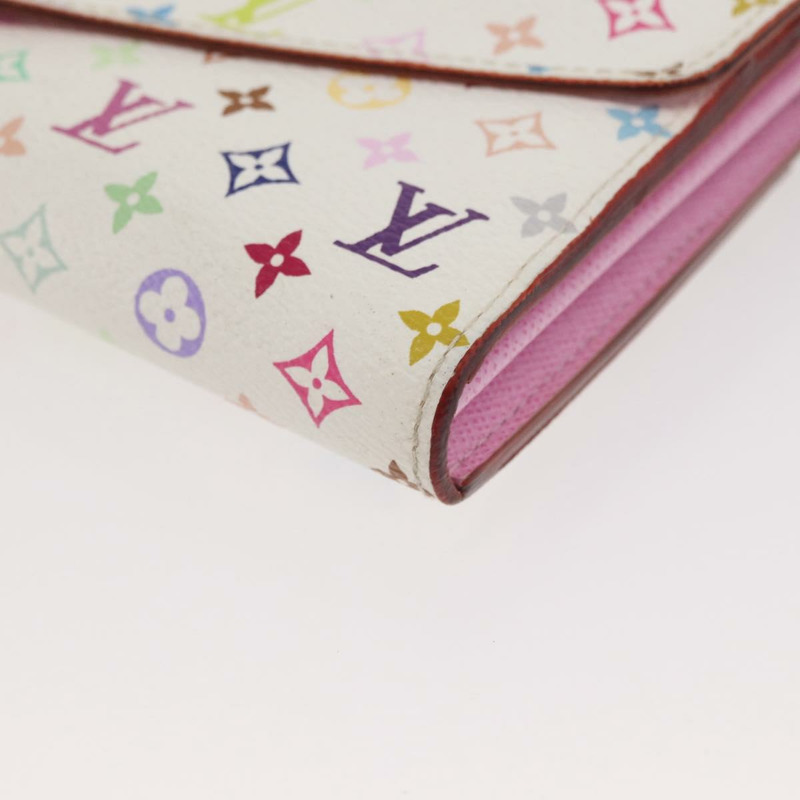 【日本直送】路易威登 (LOUIS VUITTON) 多色 Portefeuille Sarah 皮夾 白色 M93532 LV Auth 171205A-13
