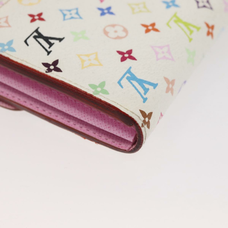 【日本直送】路易威登 (LOUIS VUITTON) 多色 Portefeuille Sarah 皮夾 白色 M93532 LV Auth 171205A-14