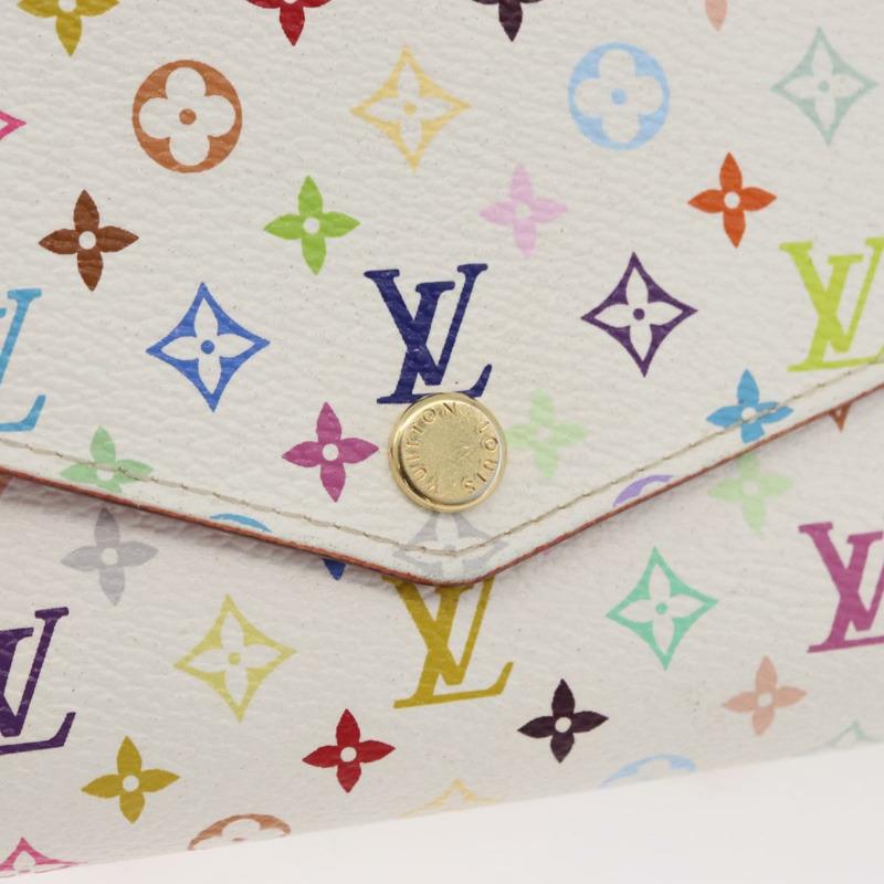 【日本直送】路易威登 (LOUIS VUITTON) 多色 Portefeuille Sarah 皮夾 白色 M93532 LV Auth 171205A-16
