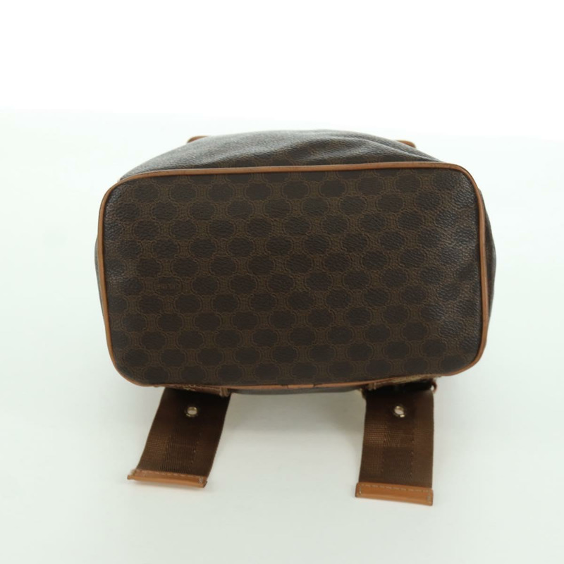 【日本直送】CELINE Macadam帆布雙肩包 PVC皮革 棕色 金色 Auth am11186A-4