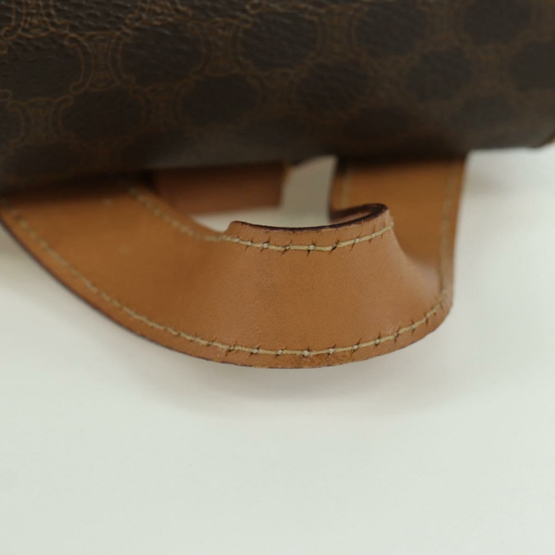 【日本直送】CELINE Macadam帆布雙肩包 PVC皮革 棕色 金色 Auth am11186A-6