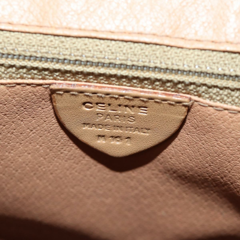 【日本直送】CELINE Macadam帆布雙肩包 PVC皮革 棕色 金色 Auth am11186A-11