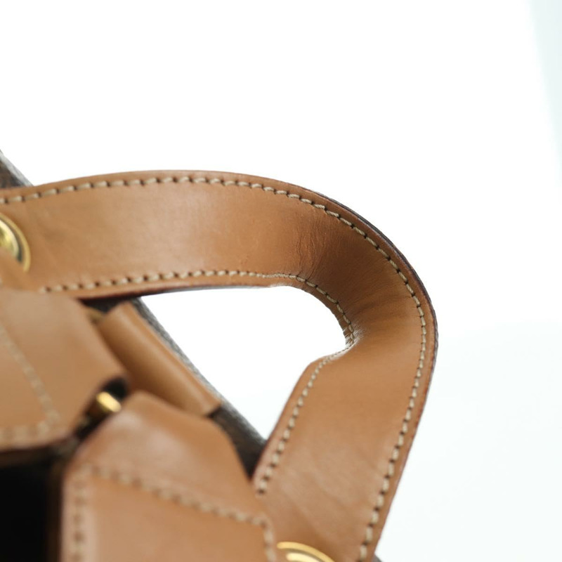 【日本直送】CELINE Macadam帆布雙肩包 PVC皮革 棕色 金色 Auth am11186A-13