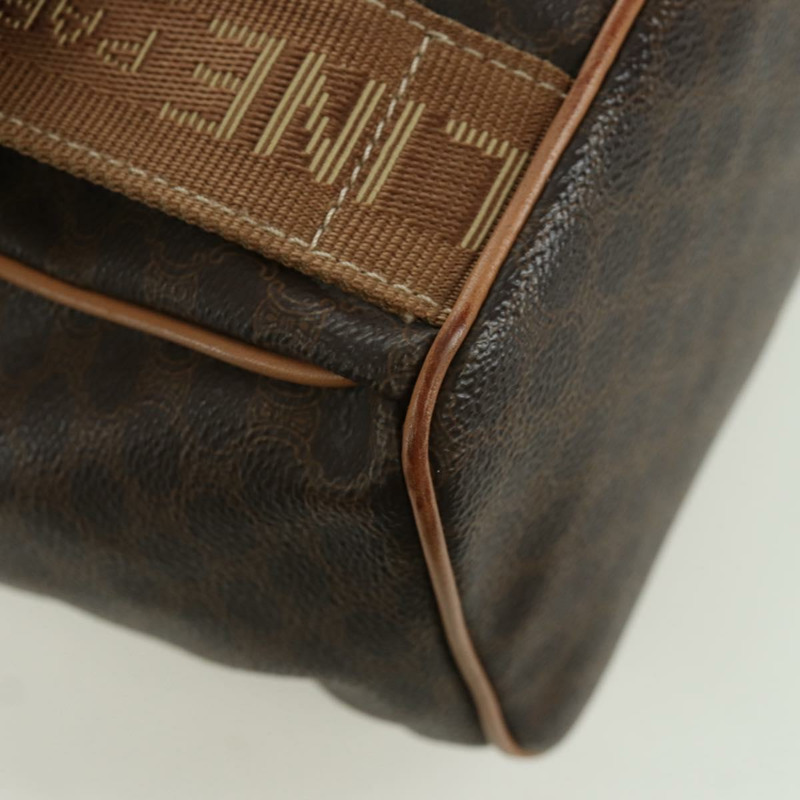 【日本直送】CELINE Macadam帆布雙肩包 PVC皮革 棕色 金色 Auth am11186A-17