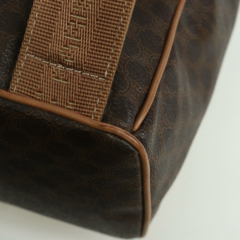 【日本直送】CELINE Macadam帆布雙肩包 PVC皮革 棕色 金色 Auth am11186A-18