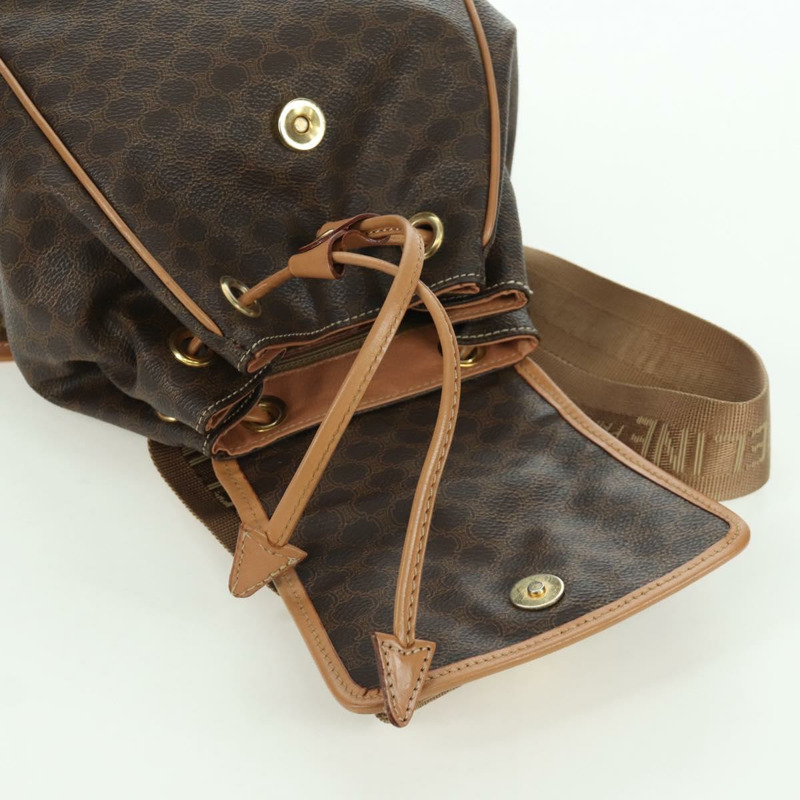 【日本直送】CELINE Macadam帆布雙肩包 PVC皮革 棕色 金色 Auth am11186A-21