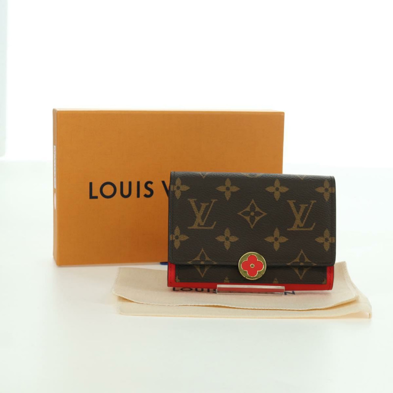 【日本直送】路易威登 Monogram Portefeuille Flore Compact Wallet M64587 LV Auth am11190M-11