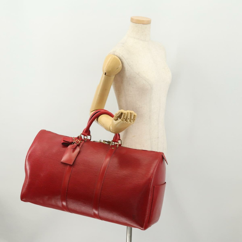 【日本直送】路易威登 Epi Keepall 50 波士頓包 紅色 M42967 LV Auth BAZ214A-21