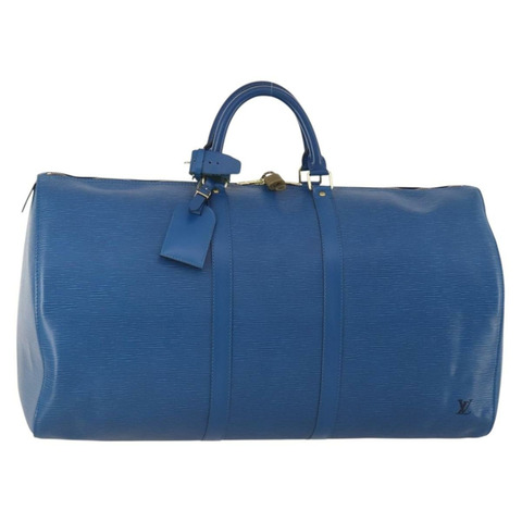 路易威登 Epi Keepall 55 波士頓包 托萊多藍 M42955 LV 正品 BAZ215A