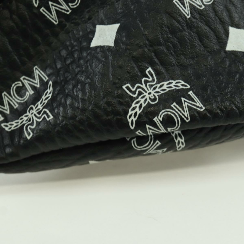 【日本直送】MCM Vicetos Logoogram 皮革斜背包 黑色 銀色 Auth mr2198V-14
