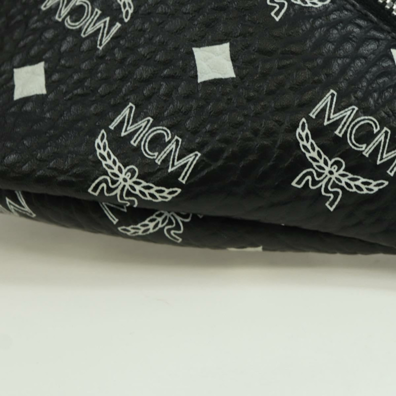 【日本直送】MCM Vicetos Logoogram 皮革斜背包 黑色 銀色 Auth mr2198V-15