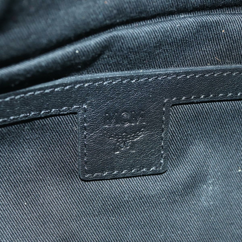 【日本直送】MCM Vicetos Logoogram 皮革斜背包 黑色 銀色 Auth mr2198V-18