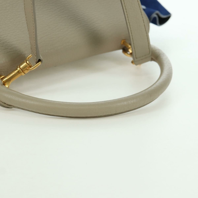 【日本直送】CELINE Trapeze 手提包 皮革 2way 藍色 銀色 正品 BA11737A-6