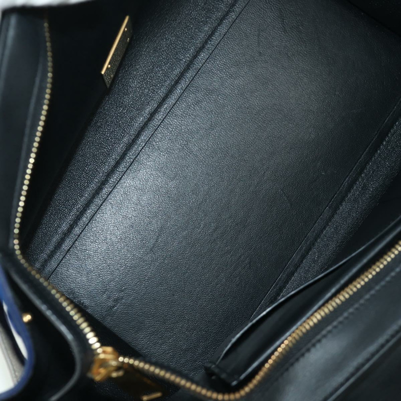 【日本直送】CELINE Trapeze 手提包 皮革 2way 藍色 銀色 正品 BA11737A-10