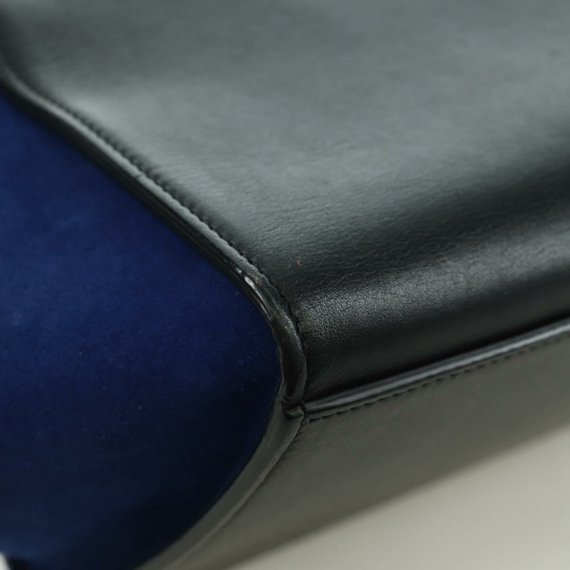 【日本直送】CELINE Trapeze 手提包 皮革 2way 藍色 銀色 正品 BA11737A-16