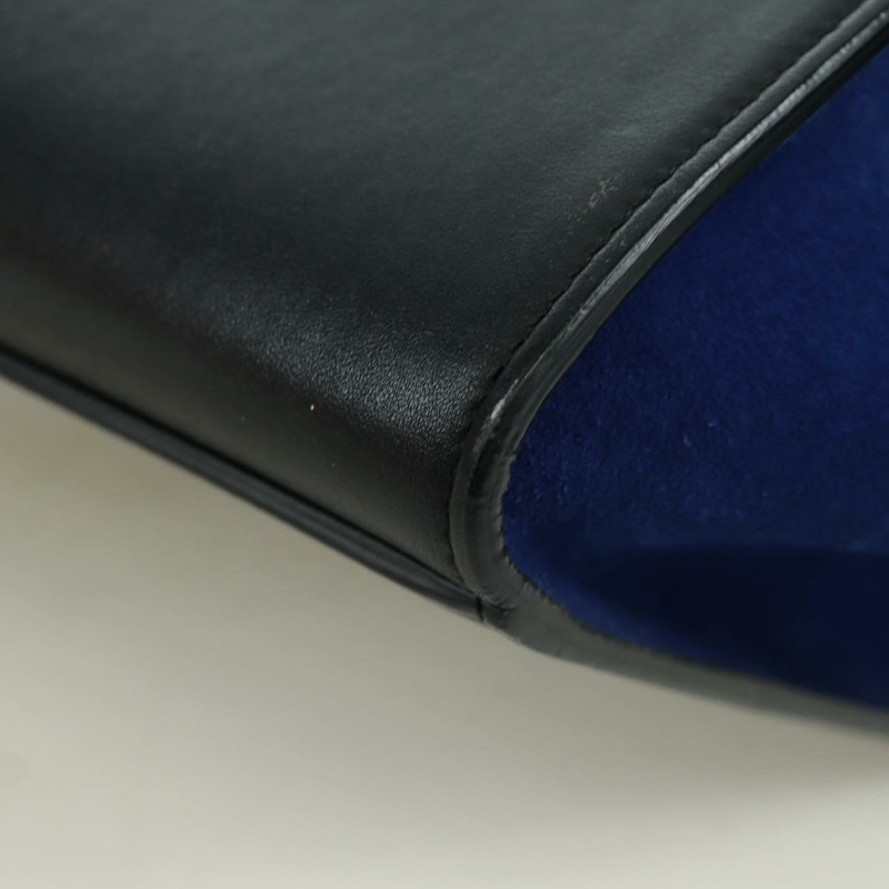 【日本直送】CELINE Trapeze 手提包 皮革 2way 藍色 銀色 正品 BA11737A-17