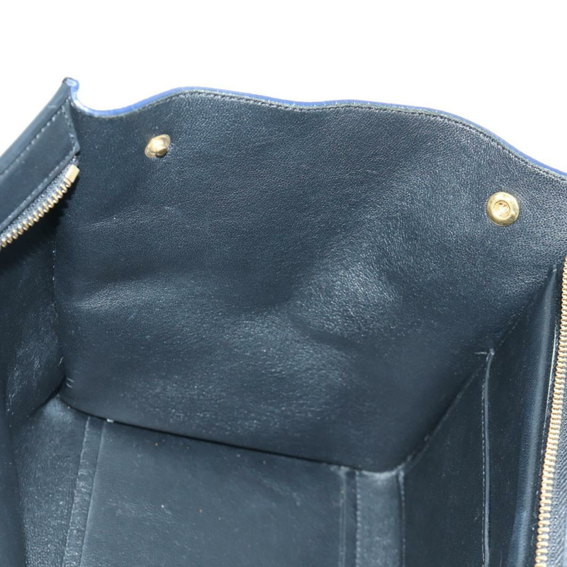【日本直送】CELINE Trapeze 手提包 皮革 2way 藍色 銀色 正品 BA11737A-24