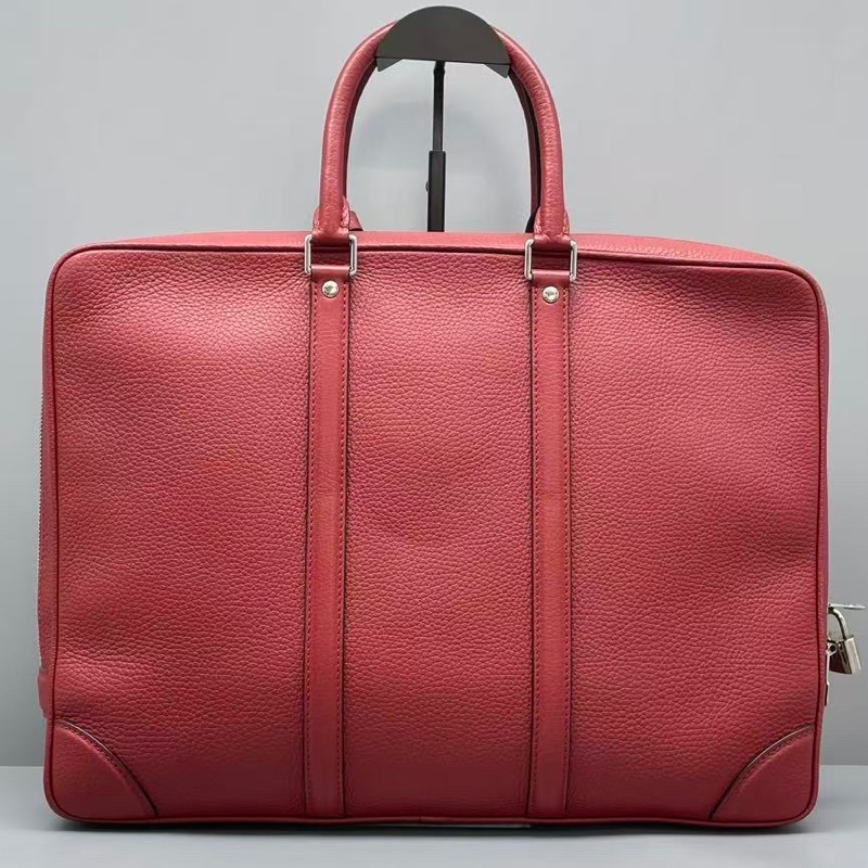 Louis Vuitton路易威登荔枝紋公文包紅色1 41*30*6cm-1
