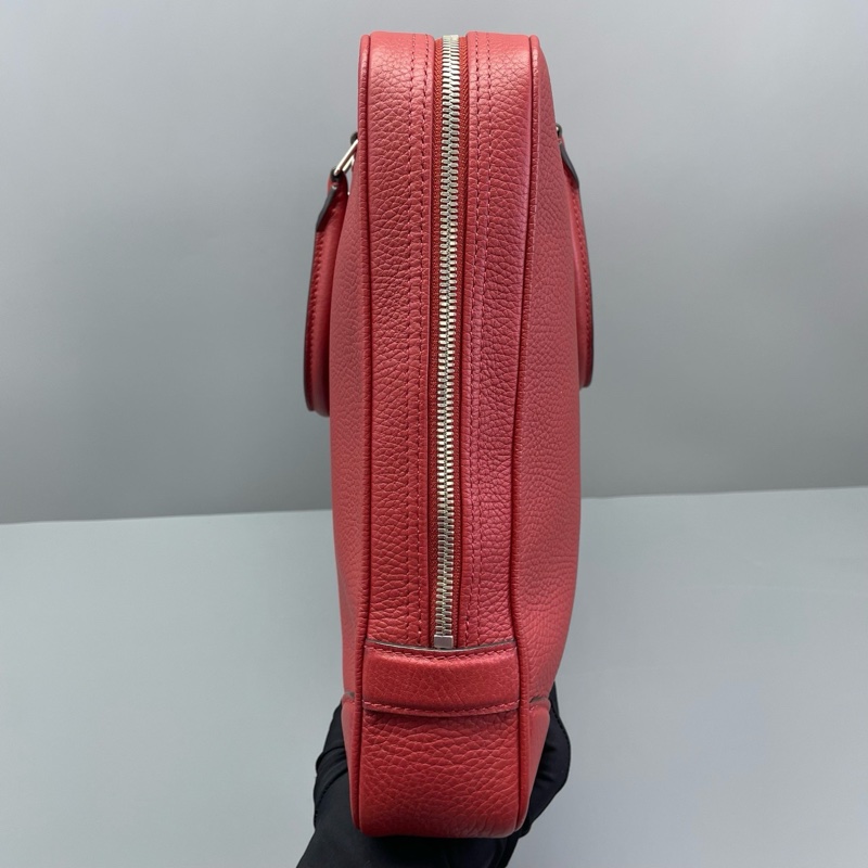 Louis Vuitton路易威登荔枝紋公文包紅色1 41*30*6cm-5