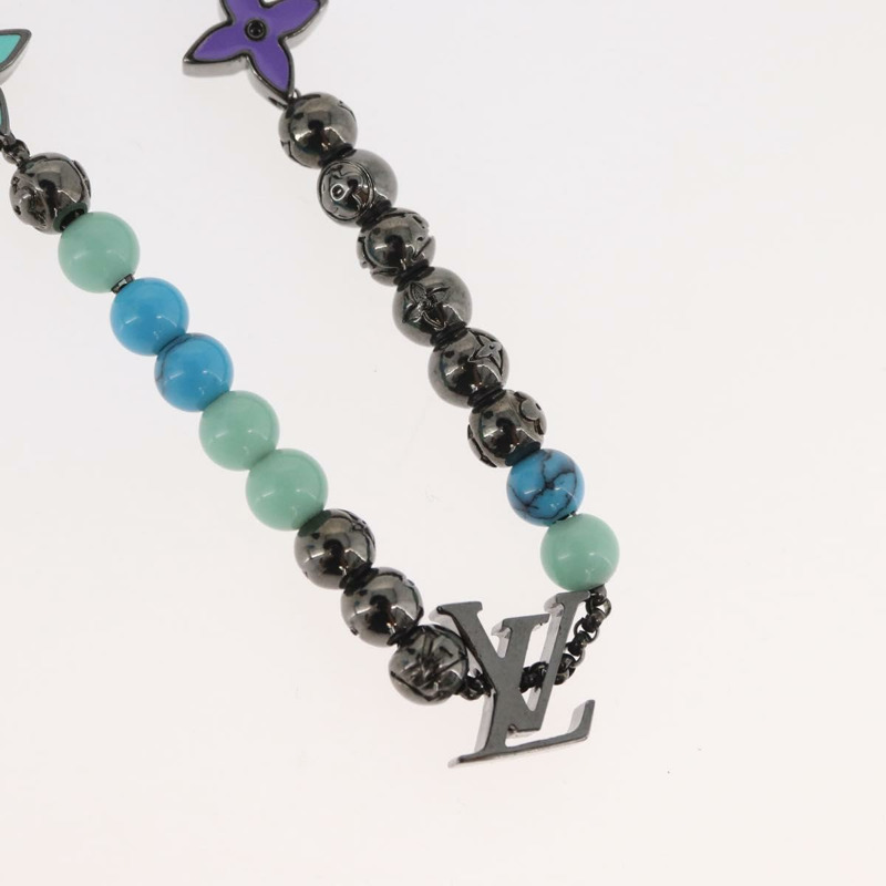 【日本直送】路易威登 Collier LV 串珠項鍊 金屬 綠松石藍 M00313 正品 BAZ738M-2