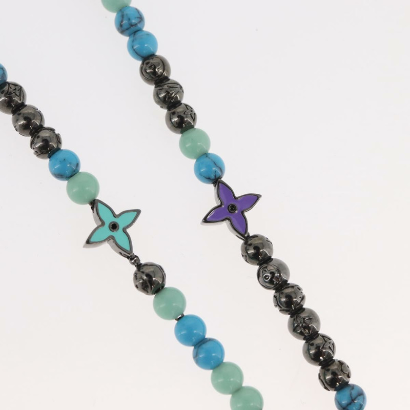【日本直送】路易威登 Collier LV 串珠項鍊 金屬 綠松石藍 M00313 正品 BAZ738M-3