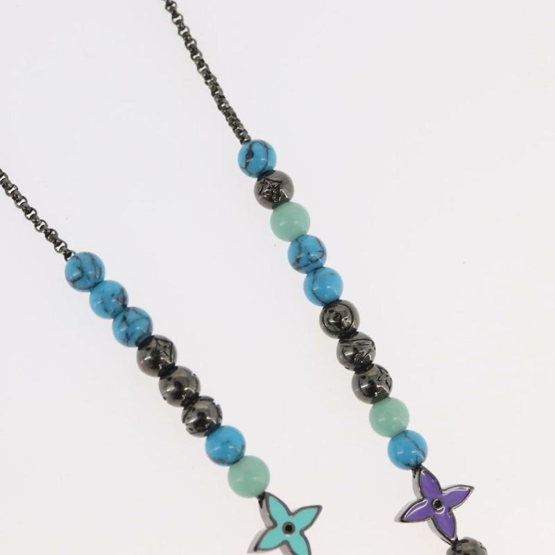 【日本直送】路易威登 Collier LV 串珠項鍊 金屬 綠松石藍 M00313 正品 BAZ738M-4