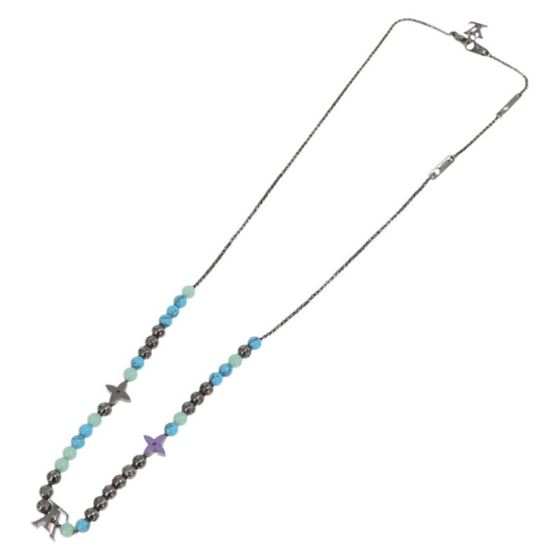 【日本直送】路易威登 Collier LV 串珠項鍊 金屬 綠松石藍 M00313 正品 BAZ738M-10