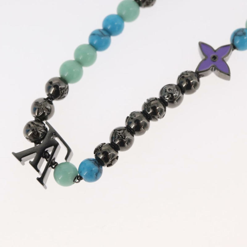 【日本直送】路易威登 Collier LV 串珠項鍊 金屬 綠松石藍 M00313 正品 BAZ738M-12