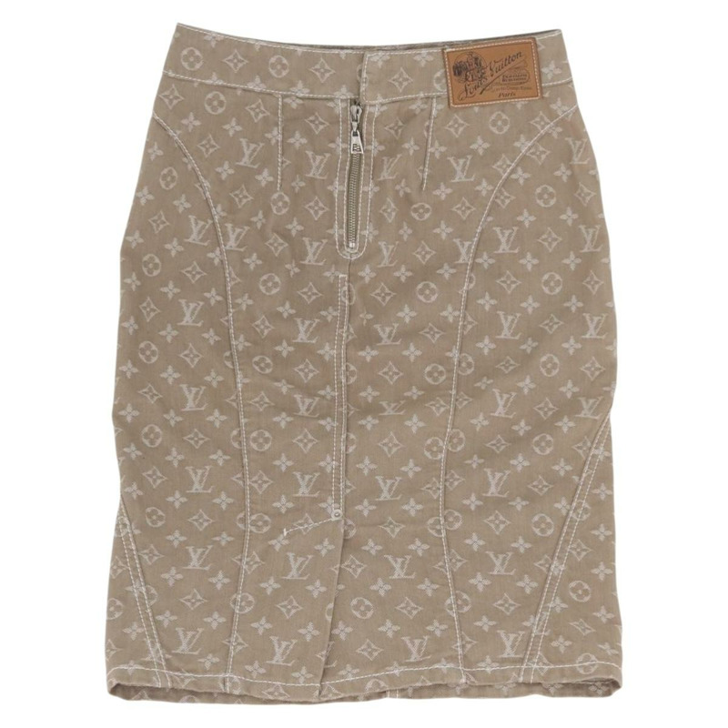 【日本直送】路易威登 Monogram 牛仔裙 米色 LV 正品 BAZ833SAM-1