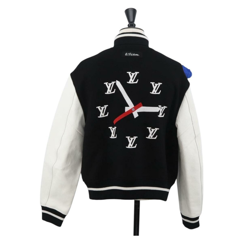 【日本直送】路易威登 (LOUIS VUITTON) Puppet 棒球夾克 羊毛 黑色 1A8PML LV Auth BAZ826SM-1