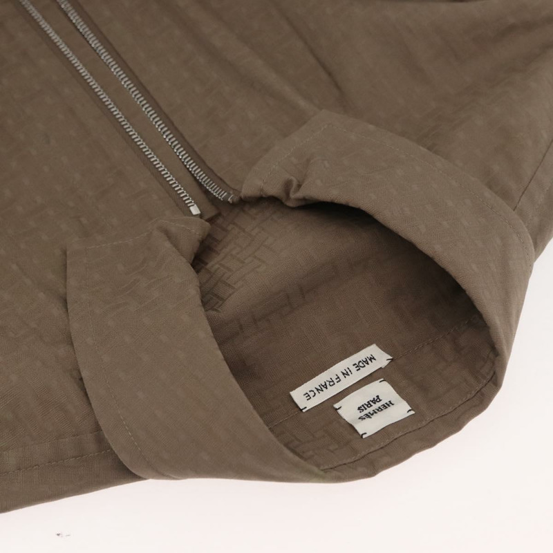 【日本直送】愛馬仕 Granturararara 連身襯衫 純棉 米色 3H0544DH 正品 BAZ827M-5