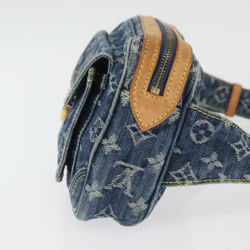 【日本直送】路易威登 Monogram 牛仔布腰包/斜背包 藍色 M95347 LV 正品 174319SAV-2