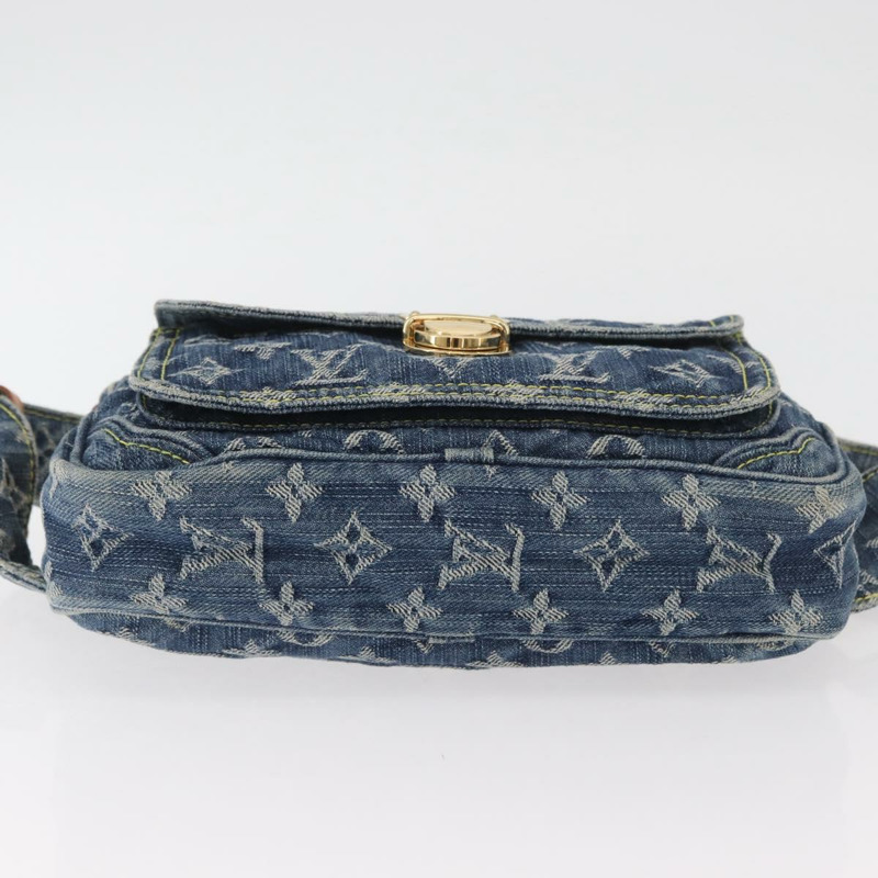 【日本直送】路易威登 Monogram 牛仔布腰包/斜背包 藍色 M95347 LV 正品 174319SAV-4