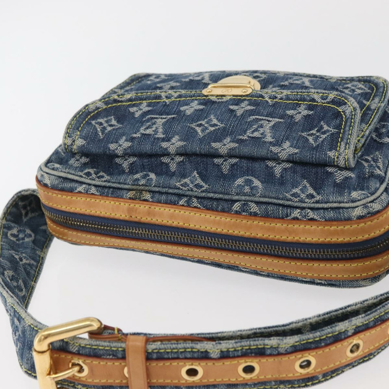 【日本直送】路易威登 Monogram 牛仔布腰包/斜背包 藍色 M95347 LV 正品 174319SAV-5