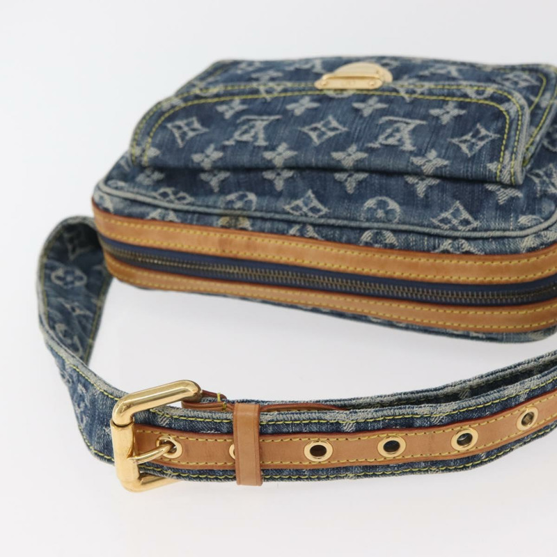 【日本直送】路易威登 Monogram 牛仔布腰包/斜背包 藍色 M95347 LV 正品 174319SAV-6