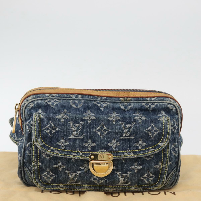 【日本直送】路易威登 Monogram 牛仔布腰包/斜背包 藍色 M95347 LV 正品 174319SAV-11