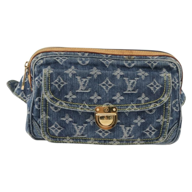 【日本直送】路易威登 Monogram 牛仔布腰包/斜背包 藍色 M95347 LV 正品 174319SAV-12