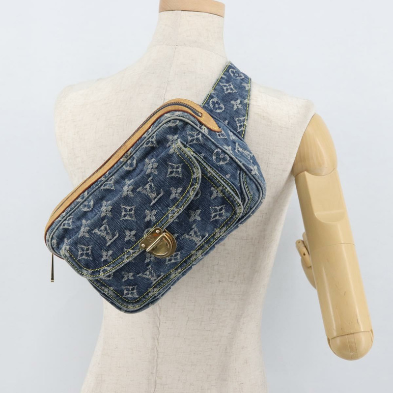【日本直送】路易威登 Monogram 牛仔布腰包/斜背包 藍色 M95347 LV 正品 174319SAV-24