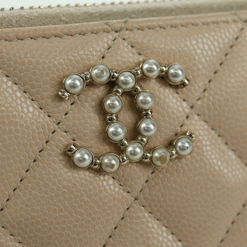 【日本直送】香奈兒長款錢包，羊皮，米色，金色雙C標誌，正品編號167178SAM-7