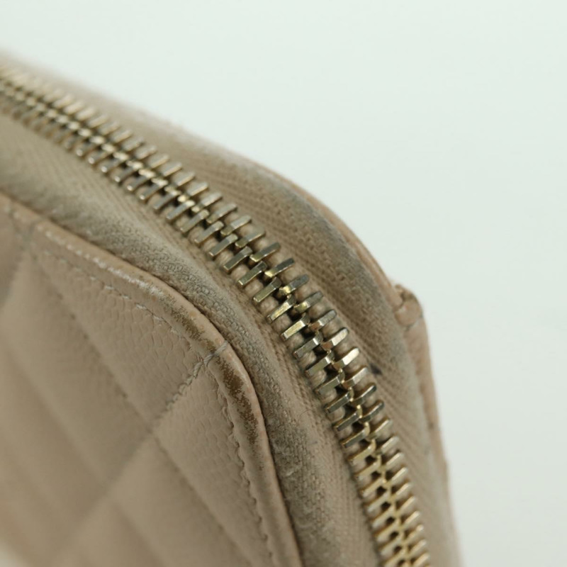 【日本直送】香奈兒長款錢包，羊皮，米色，金色雙C標誌，正品編號167178SAM-8