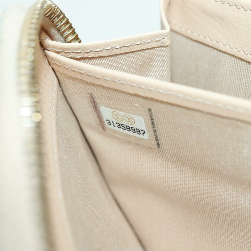 【日本直送】香奈兒長款錢包，羊皮，米色，金色雙C標誌，正品編號167178SAM-10