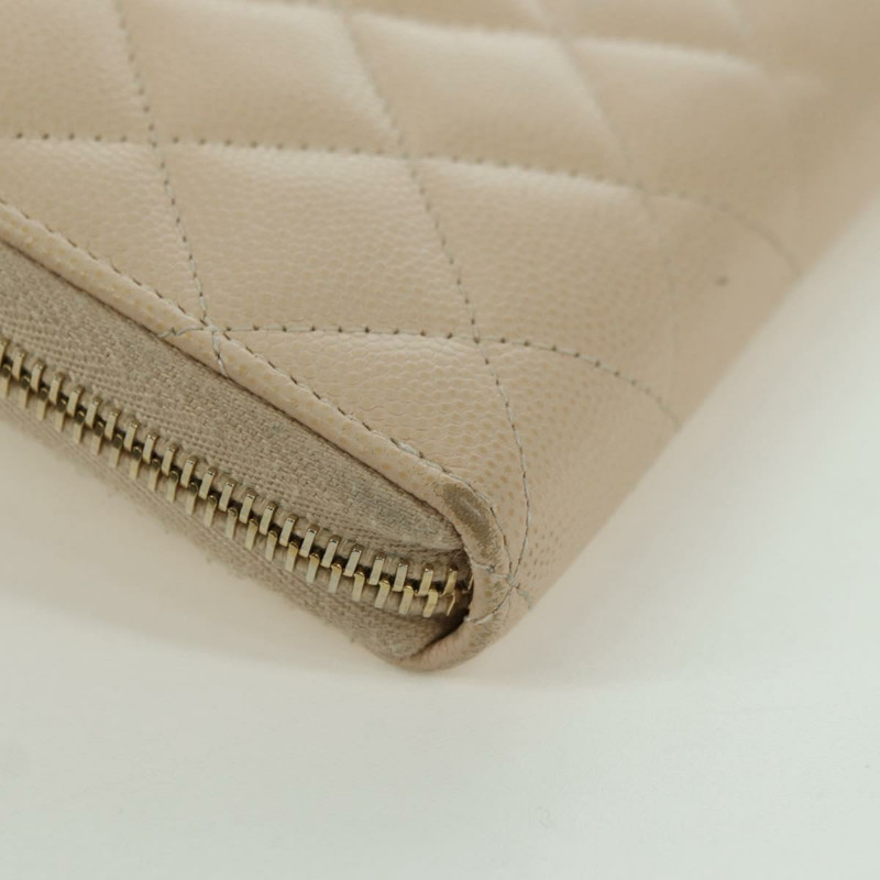 【日本直送】香奈兒長款錢包，羊皮，米色，金色雙C標誌，正品編號167178SAM-15