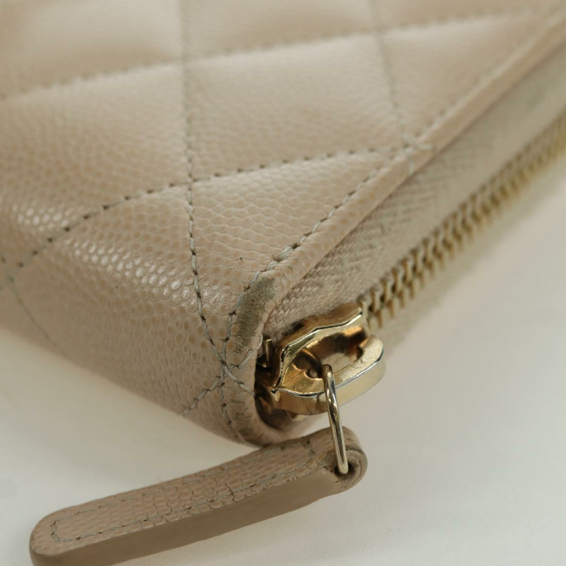 【日本直送】香奈兒長款錢包，羊皮，米色，金色雙C標誌，正品編號167178SAM-16